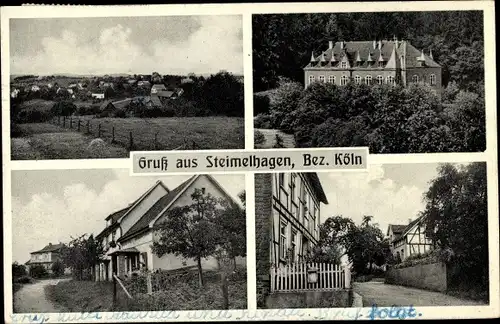 Ak Steimelhagen Morsbach im Oberbergischen Kreis, Straßenpartie, Teilansicht, Burg