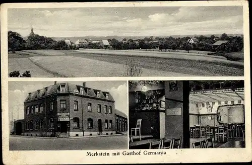 Ak Merkstein Herzogenrath in Nordrhein Westfalen, Gesamtansicht, Gasthof Germania