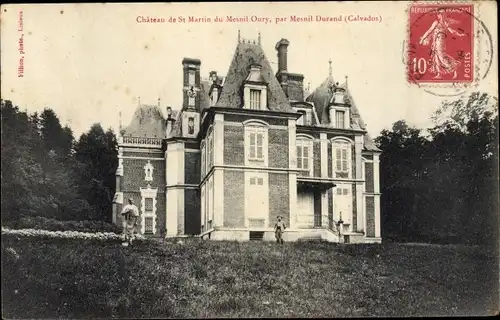 Ak Le Mesnil Durand Calvados, Château de St Martin du Mesnil Oury