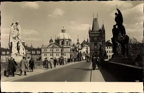 Ak Praha Prag Tschechien, Kreuzherrenkloster, Brückenturm