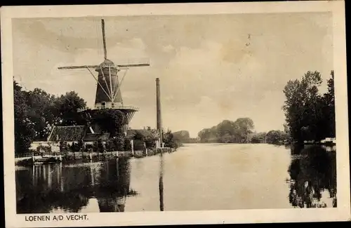 Ak Loenen aan de Vecht Utrecht, Vechtgezicht, Molen