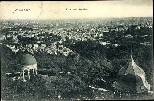 Ak Wiesbaden in Hessen, Totale vom Neroberg