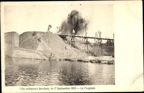 Ak Berchem Flandern Antwerpen, Fete militaire 1905, La Fougasse