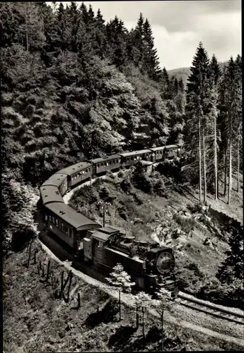 Ak Deutsche Eisenbahn, Harzquerbahn, Dampflok