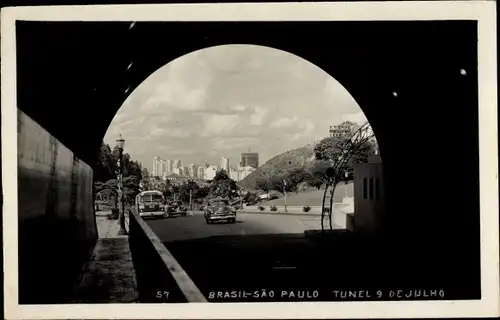 Foto Ak São Paulo Brasilien, Tunel 9 de Julho