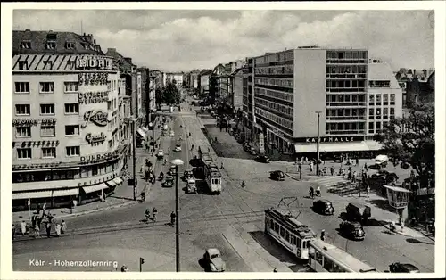 Ak Köln am Rhein, Hohenzollernring, Straßenbahnen