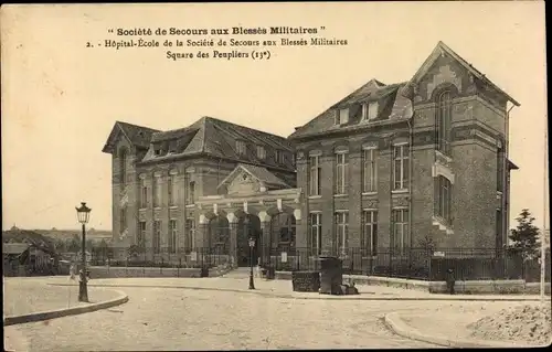 Ak Paris XIII., Hopital Ecole de la Societe de Secours aux Blessés Militaires, Square des Peupliers