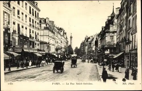 Ak Paris XII, La Rue Saint Antoine