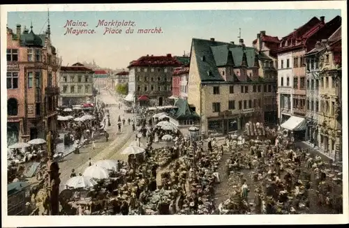 Ak Mainz am Rhein, Marktplatz