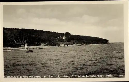 Ak Heiligendamm Bad Doberan im Kreis Rostock, Blick von der Landungsbrücke, Großherzogl. Villa