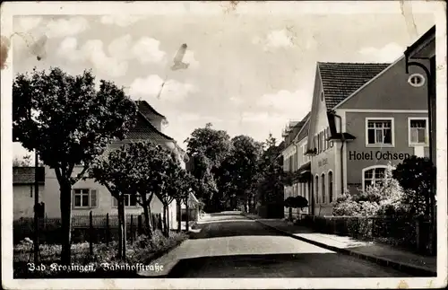 Ak Bad Krozingen, Strassenansicht, Bahnhofstraße, Hotel Ochsen