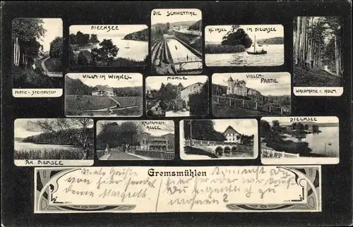 Ak Gremsmühlen Malente in Ostholstein Steinbusch Dieksee Schwentine Kastanienallee Villa im Winkel