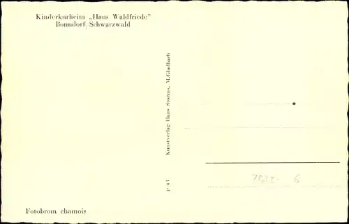 Ak Bonndorf im Schwarzwald, Kinderkurheim Haus Waldfriede