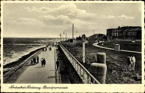 Ak Nordseebad Norderney Ostfriesland Strandpromenade