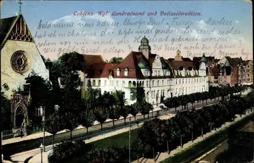 Ak Koblenz in Rheinland Pfalz, Kgl. Landratsamt und Polizeidirektion