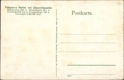 Ak Malter Dippoldiswalde, Talsperre Malter Bahnhof Gasthof zur Talsperre Dampfer