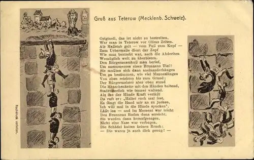 Gedicht Ak Teterow in Mecklenburg, In Teterow vor Olims Zeiten