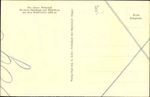Ak Riezlern Mittelberg Vorarlberg, Kleinwalsertal, Hirschegg und Mittelberg, Widderstein