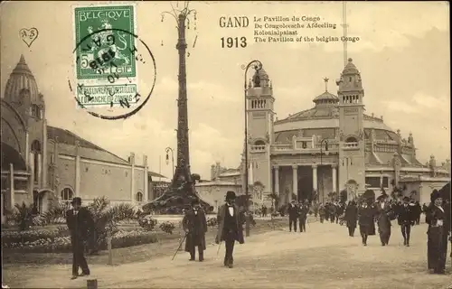 Ak Gand Gent Ostflandern, Weltausstellung 1913, Le Pavillon du Congo