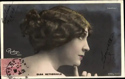 Ak Schauspielerin Olga Nethersole, Portrait