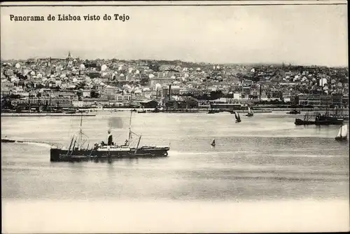 Ak Lisboa Lissabon Portugal, Panorama de Lisboa visto do Tejo