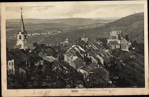 Ak Wiltz Luxemburg, Panorama vom Ort