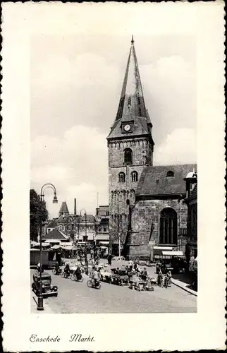 Ak Enschede Overijssel Niederlande, Markt