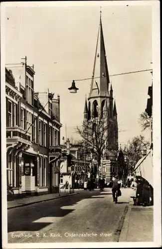 Ak Enschede Overijssel Niederlande, R. K. Kerk, Oldenzaalsche straat