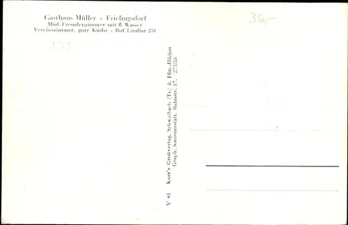 Ak Frielingsdorf Lindlar im Oberbergischen Kreis, Gesamtansicht, Gasthof Müller