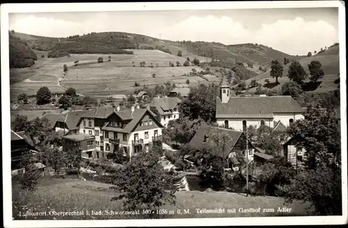 Ak Oberprechtal Schwarzwald, Teilansicht mit Gasthof zum Adler