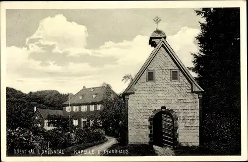 Ak Odenthal im Rheinland, Kapelle und Pfarrhaus