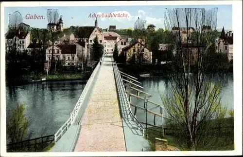 Ak Guben in der Niederlausitz, Achenbachbrücke