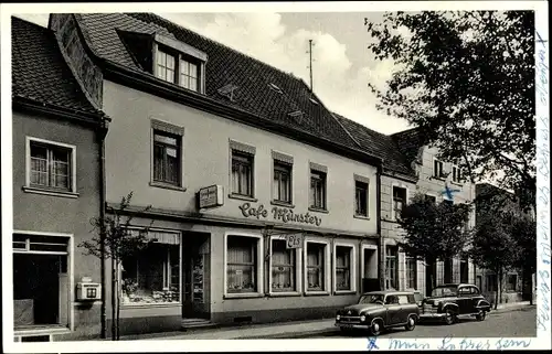 Ak Orsoy Rheinberg am Niederrhein, Cafe Münster, Außenansicht von der Straße