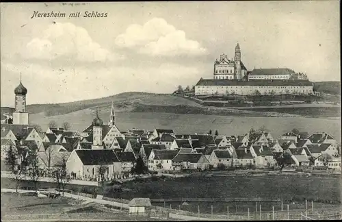 Ak Neresheim Baden Württemberg, Blick auf den Ort mit Schloss
