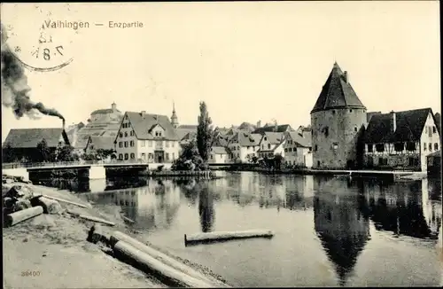 Ak Vaihingen an der Enz, Blick auf den Ort mit Enzpartie