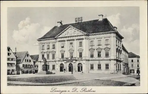 Ak Lauingen an der Donau Schwäbische Alb, Rathaus