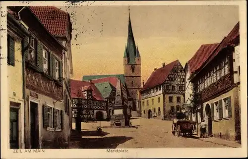 Ak Zeil am Main Unterfranken, Marktplatz