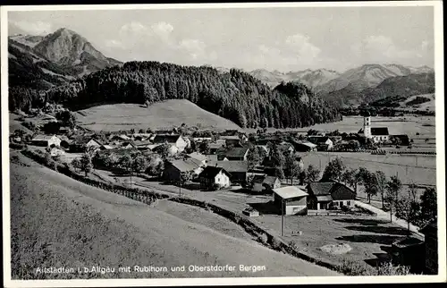 Ak Altstädten Sonthofen im Allgäu, Gesamtansicht, Rubihorn, Oberstdorfer Berge