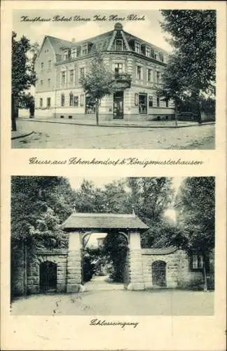 Ak Schenkendorf Mittenwalde in der Mark, Kaufhaus Urner, Inh. H. Bleek, Schlosseingang