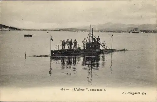 Ak Französisches Unterseeboot, U-Boot, Sous marin L'Alose