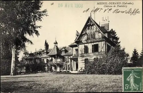 Ak Le Mesnil Durand Calvados, Château de Pontallery