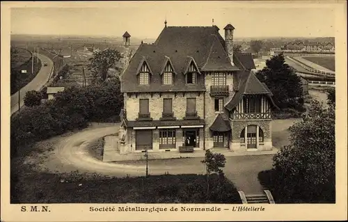 Ak Colombelles Calvados, Societe Metallurgiques du Normandie, L'Hotellerie