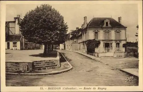 Ak Mézidon Calvados, Route de Magny