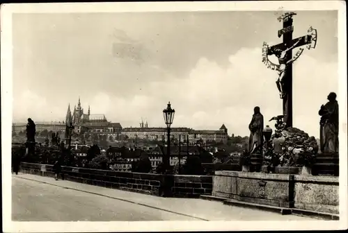 Ak Praha Prag Tschechien, Karluv most, Karlsbrücke