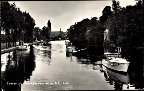 Ak Loenen aan de Vecht Utrecht, Theekoepel en N.H. Kerk