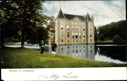 Ak Langbroek Utrecht Niederlande, Kasteel, Angler