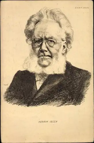 Künstler Ak Dramatiker Henrik Ibsen, Portrait