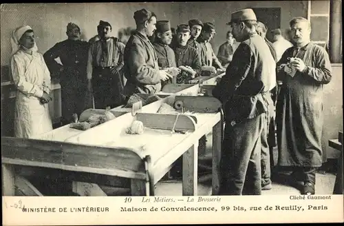 Ak Paris XII, Maison de Convalescence, La Brosserie, Bürstenmacher, Les Amis des Soldats Aveugles