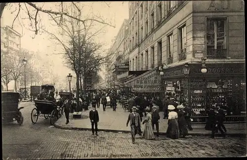 Ak Paris II., Le Boulevard Poissonniere