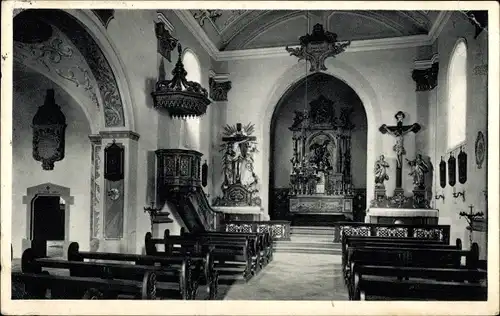 Ak Großheubach am Main Unterfranken, Kloster Engelberg, Wallfahrtskirche, Innenansicht